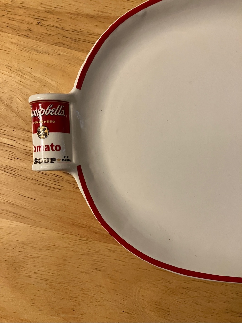 Westwood Campbell's Ceramic Serving Platter - White with Red Trim - Picture 3 of 10